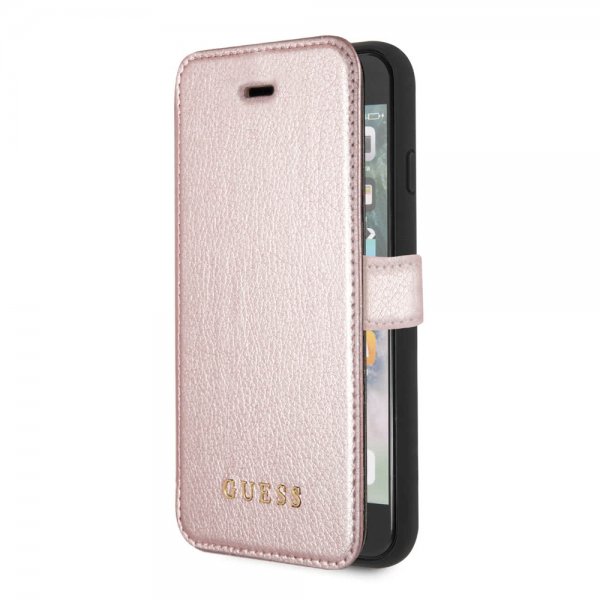 Guess iPhone 7/8/SE Suojakotelo Iridescent Book Case Ruusukulta