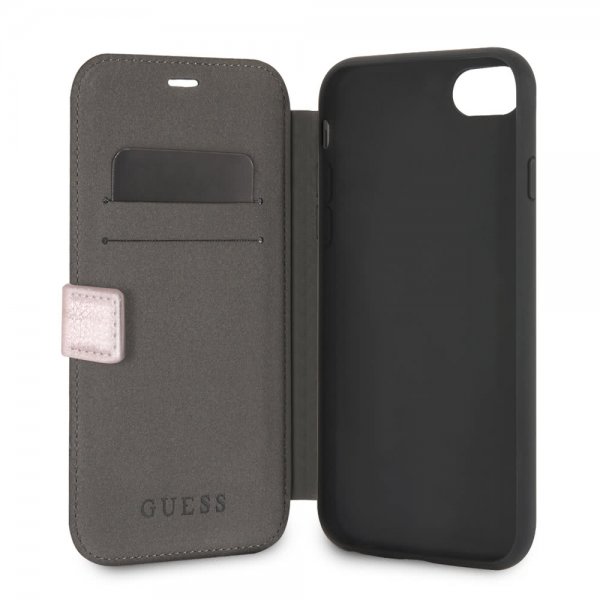 Guess iPhone 7/8/SE Suojakotelo Iridescent Book Case Ruusukulta