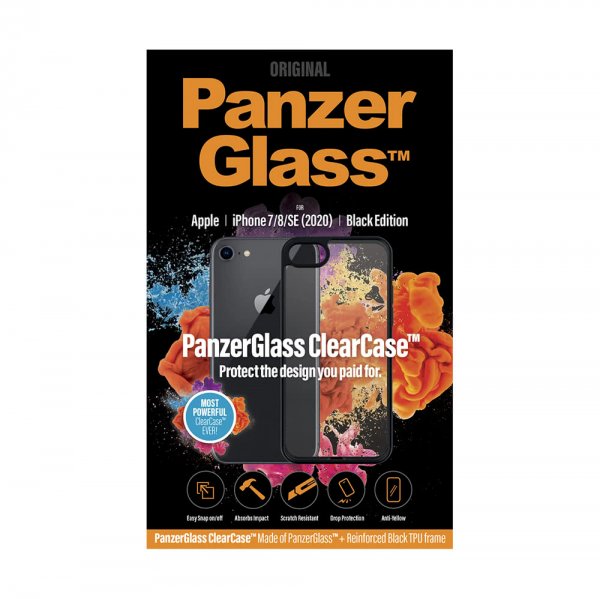 PanzerGlass iPhone 7/8/SE kuori ClearCase Black Edition