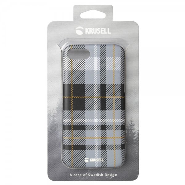 Krusell iPhone 7/8/SE Kuori Limited Cover Plaid Dark Grey