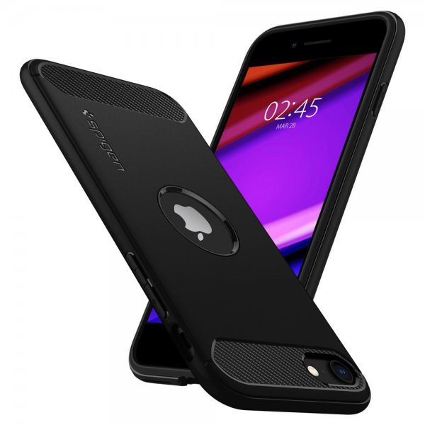 Spigen iPhone 7/8/SE kuori, Rugged Armor, mattamusta