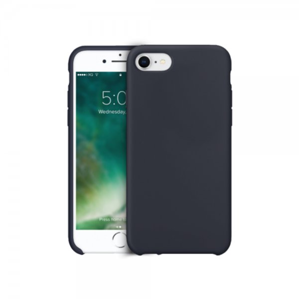 Xqisit iPhone 7/8/SE kuori, silikonikotelo, Midnight Blue