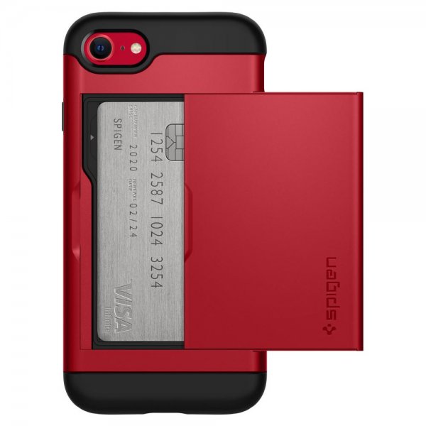 Spigen iPhone 7/8/SE kuori Slim Armor CS punainen