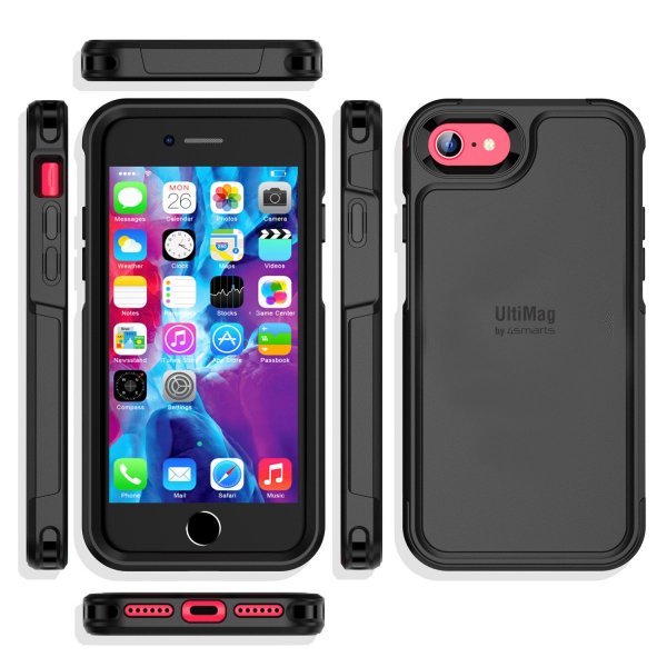 4smarts iPhone 7/8/SE kuori Defend Case MagSafe Musta