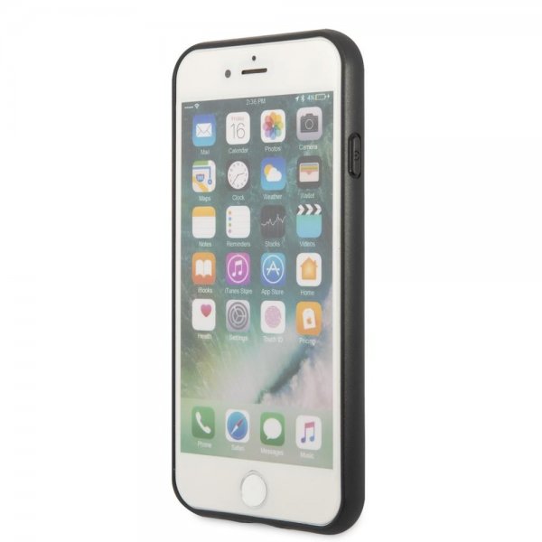 Guess iPhone 7/8/SE Kuori Saffiano Double Cardslot Musta