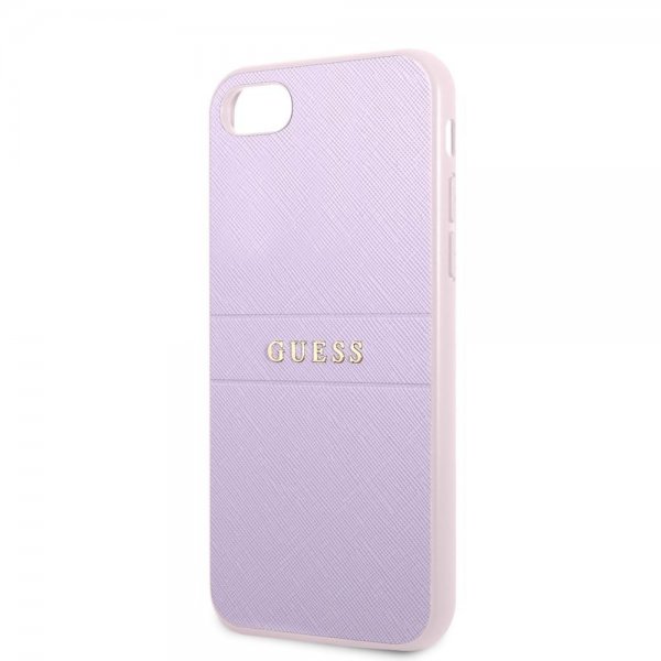 Guess iPhone 7/8/SE Kuori Saffiano Metal Logo Lila