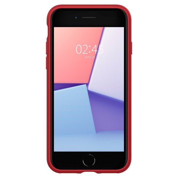 Spigen iPhone 7/8/SE kuori, Silicone Fit, punainen