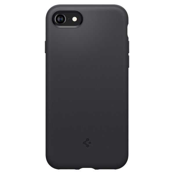 Spigen iPhone 7/8/SE kuori, Silicone Fit, musta