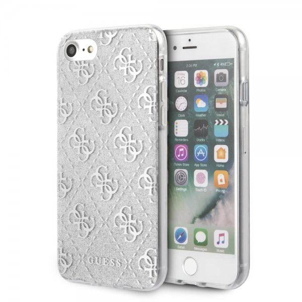 Guess iPhone 7/8/SE Kuori Glitter Peony Hopea