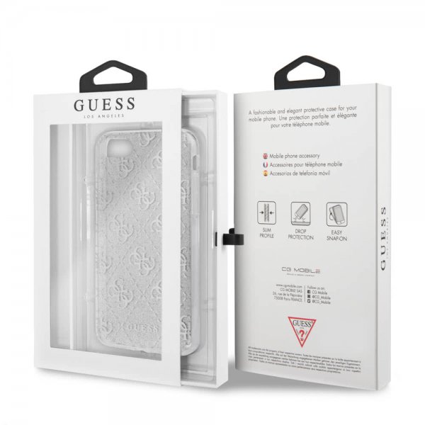 Guess iPhone 7/8/SE Kuori Glitter Peony Hopea