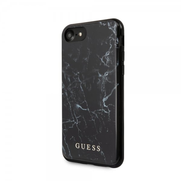 Guess iPhone 7/8/SE Kuori Marble Cover Musta