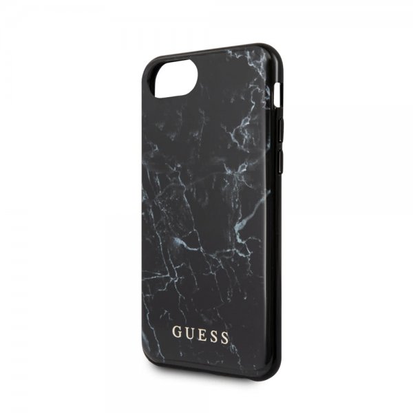 Guess iPhone 7/8/SE Kuori Marble Cover Musta