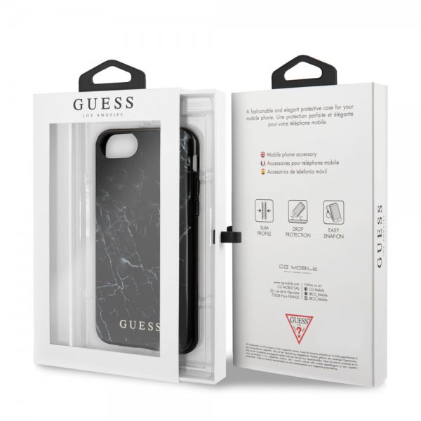 Guess iPhone 7/8/SE Kuori Marble Cover Musta