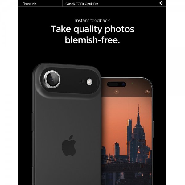 Spigen iPhone Air Kameran linssinsuojus GLAS.tR EZ Fit Optik Pro, 2 kpl, hopea