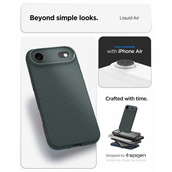 Spigen iPhone Air -kuori Liquid Air Abyss Green
