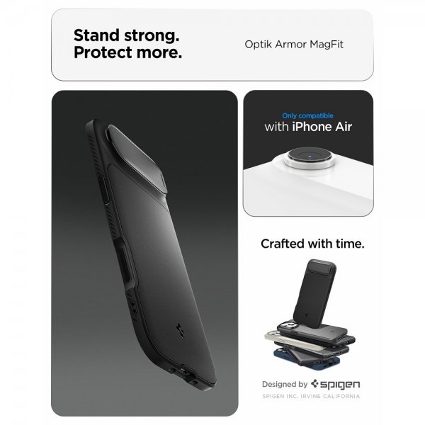 Spigen iPhone Air Skal Optik Armor MagFit Musta