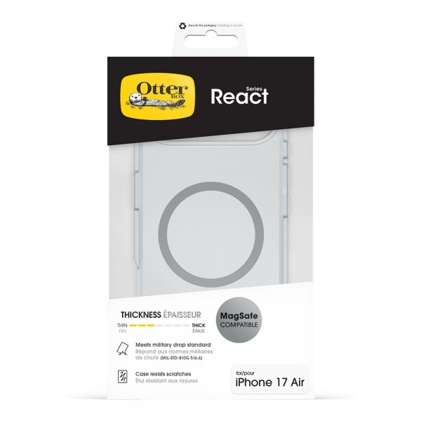 Otterbox iPhone Air -kuori React MagSafe Läpinäkyvä
