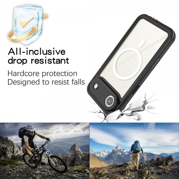 4smarts iPhone Air -kuori, vahva IP68 MagSafe, musta
