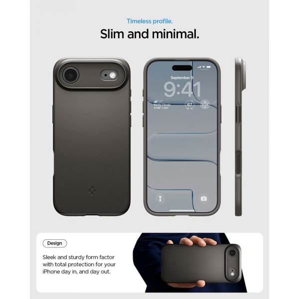 Spigen iPhone Air -kuori Thin Fit MagFit Gunmetal