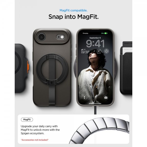 Spigen iPhone Air -kuori Thin Fit MagFit Gunmetal