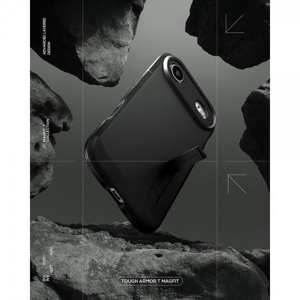 Spigen iPhone Air -kuori, Tough Armor, T MagFit, musta