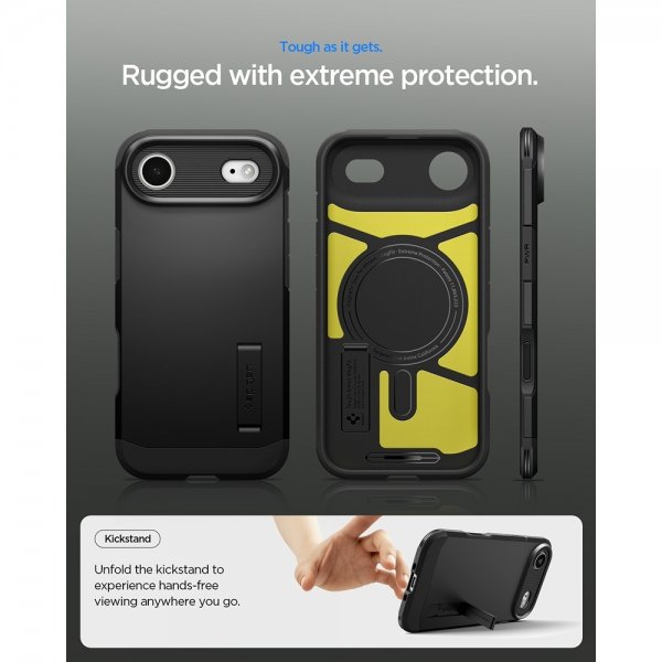 Spigen iPhone Air -kuori, Tough Armor, T MagFit, musta