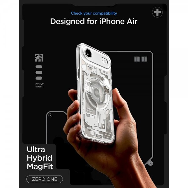 Spigen iPhone Air -kuori Ultra Hybrid Zero One MagFit Natural Titanium