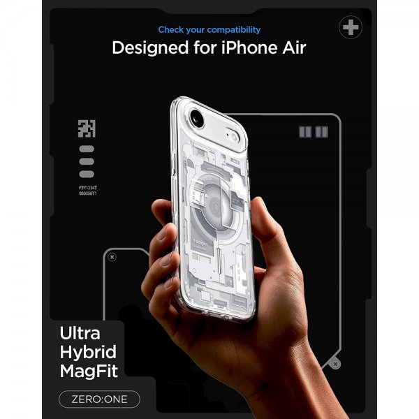 Spigen iPhone Air -kuori Ultra Hybrid Zero One MagFit Valkoinen