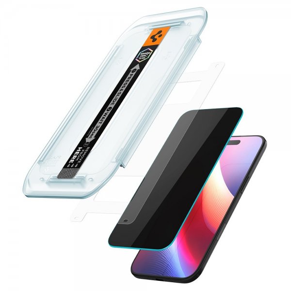 Spigen iPhone Air -näytönsuoja GLAS.tR EZ Fit Privacy 2 kpl
