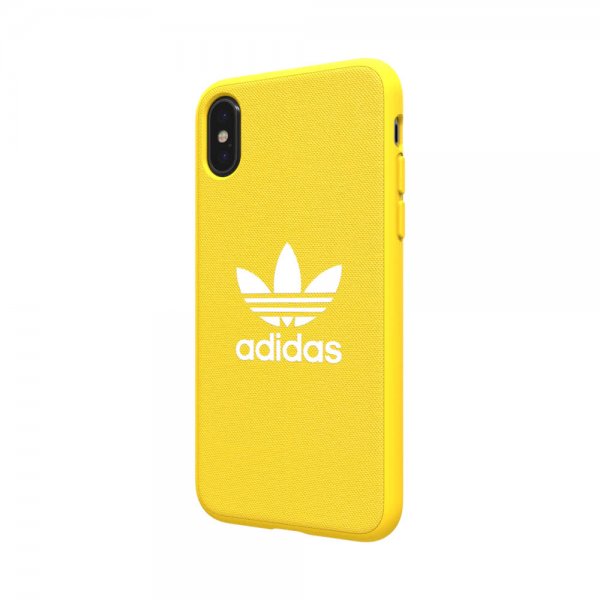 Adidas iPhone X/Xs -kuori TAI muotoonvalettu kangaskotelo FW19 keltainen