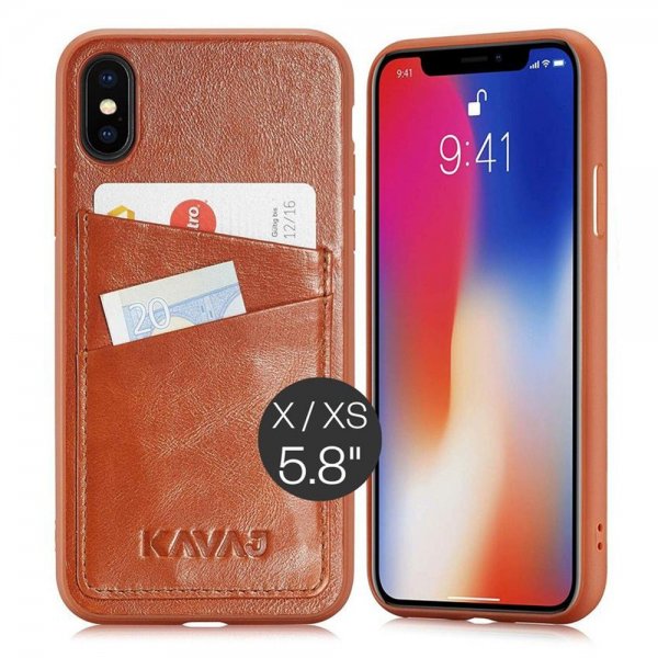 KAVAJ iPhone X/Xs -suojakotelo Tokyo, ruskea