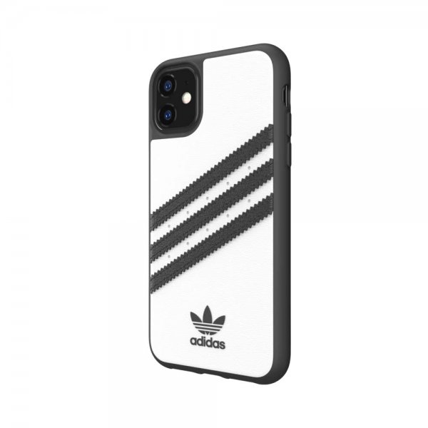 Adidas iPhone 11 -suojakuori, Moulded Case PU FW19, valkoinen/musta