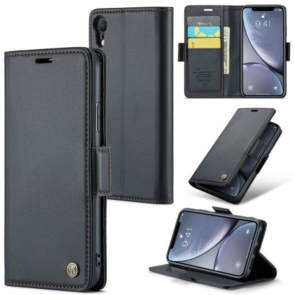 CaseMe iPhone Xr Kotelo 023 Series Musta