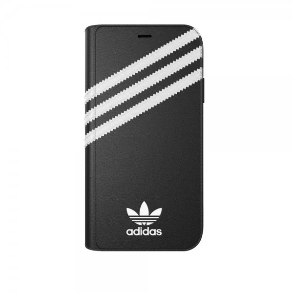 Adidas iPhone Xr Kotelo TAI Booklet Case BASIC FW18 Musta Valkoinen