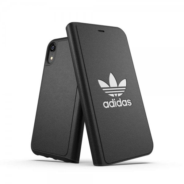 Adidas iPhone Xr Kotelo TAI Booklet Case BASIC FW18 Musta Valkoinen Logo