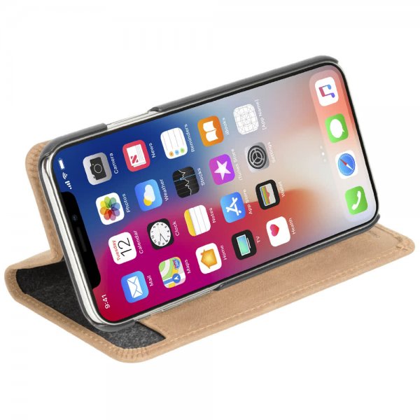 Krusell iPhone Xr -kotelo Sunne FolioWallet Vintage Nude