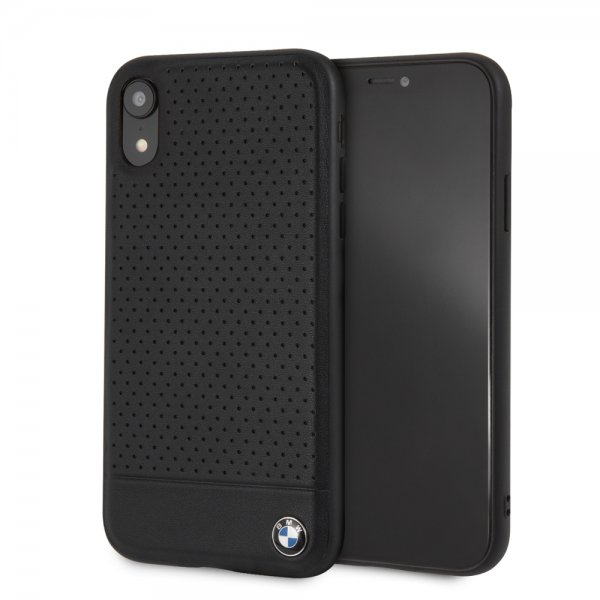 BMW iPhone Xr Kuoret Logo Perforoitu Musta