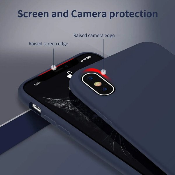 Rvelon iPhone X/iPhone Xs Kuoret Silikoni Sininen