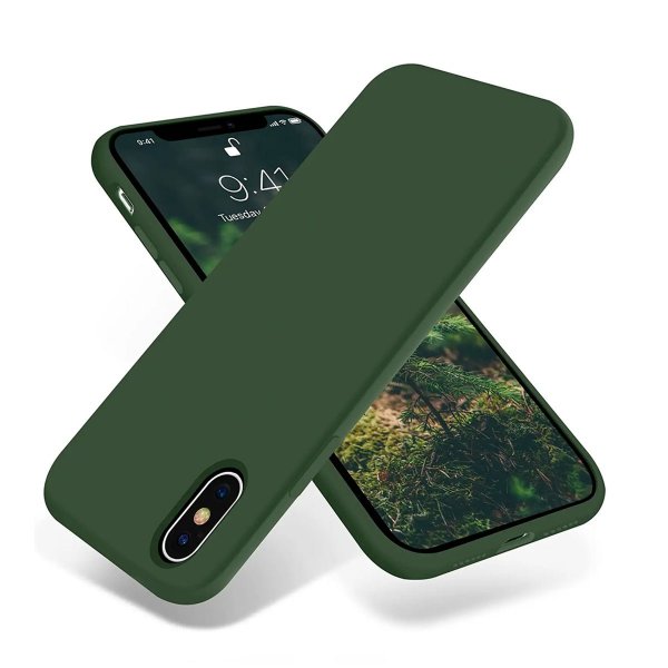 Rvelon iPhone X/iPhone Xs -silikonisuojakuori, vihreä