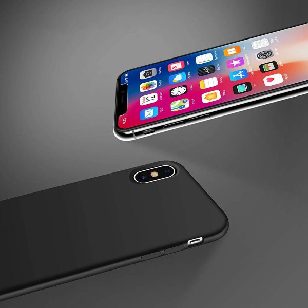 Rvelon iPhone X/iPhone Xs -silikonisuojakuori, musta
