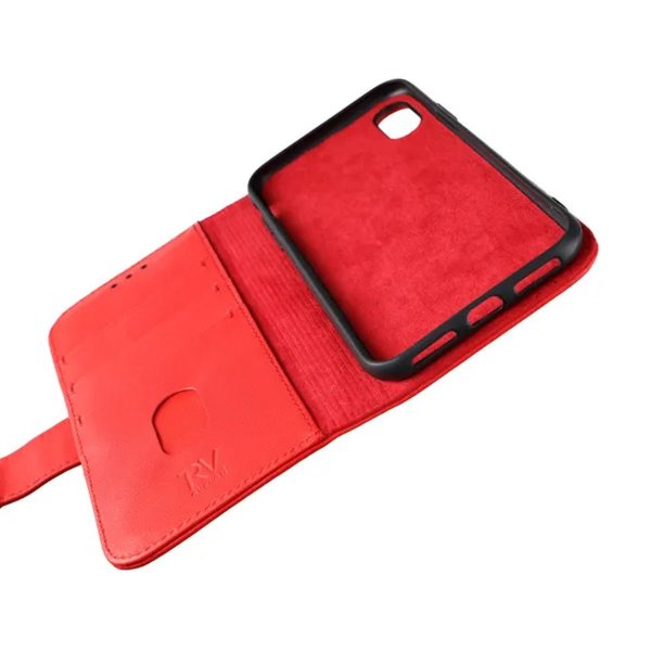 Rvelon iPhone X/iPhone Xs Kotelo Aito Nahka Punainen