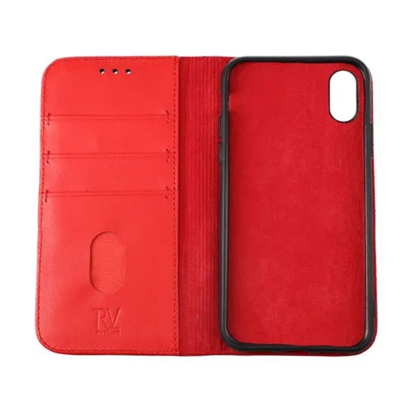 Rvelon iPhone X/iPhone Xs Kotelo Aito Nahka Punainen