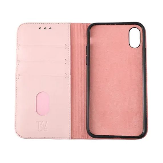 Rvelon iPhone X/iPhone Xs Kotelo Aito Nahka Pinkki