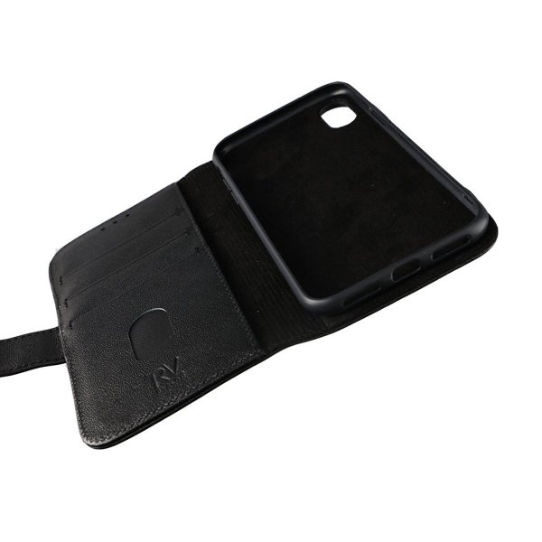 Rvelon iPhone X/iPhone Xs Kotelo Aito Nahka Musta