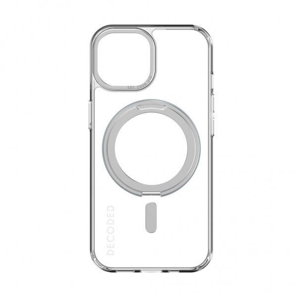 Decoded iPhone 15 -kuoret kierrätettyä muovia läpinäkyvä Loop Stand -takaosa, kirkas