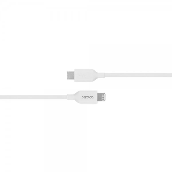 Deltaco-kaapeli USB-C–Lightning-liitin 2 m, valkoinen