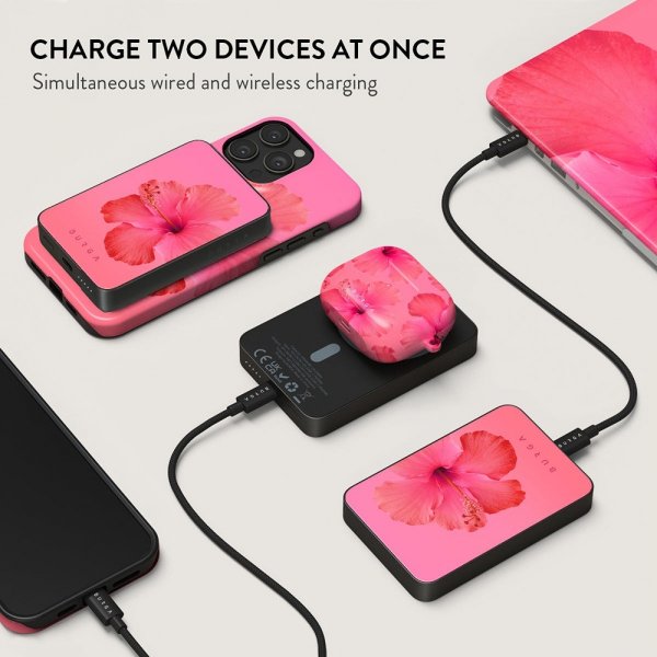 Burga Powerbank MagSafe 5000 mAh Island Girl Metallinharmaa