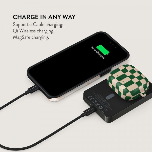Burga Powerbank MagSafe 5000 mAh Ivy League Metallinharmaa