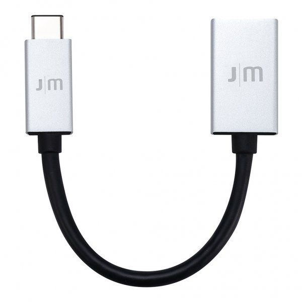 Just Mobile Adapteri USB-C–USB AluCable Musta Hopea