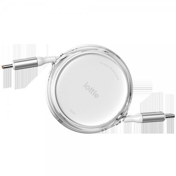 iOttie-kaapeli 100W sisäänvedettävä USB-C, 2 kpl, valkoinen